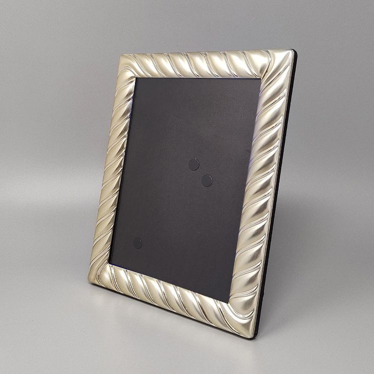 1970s Gorgeous Photo Frame in Silver Plated with Glass. Made in Italy