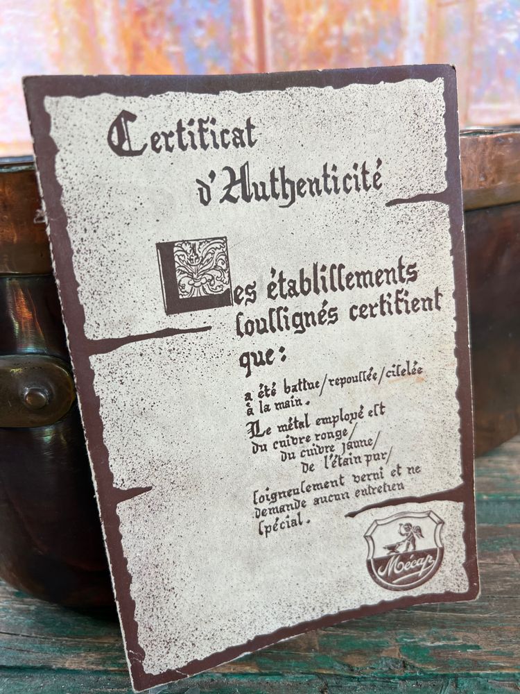 Marmite Ancienne en Cuivre avec Couvercle – Travail Artisanal – Certificat d’Authenticité