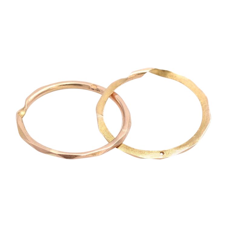 Alliance double jumelles biseautée en or 18k, alliance ancienne, alliance jumelée, bijou ancien