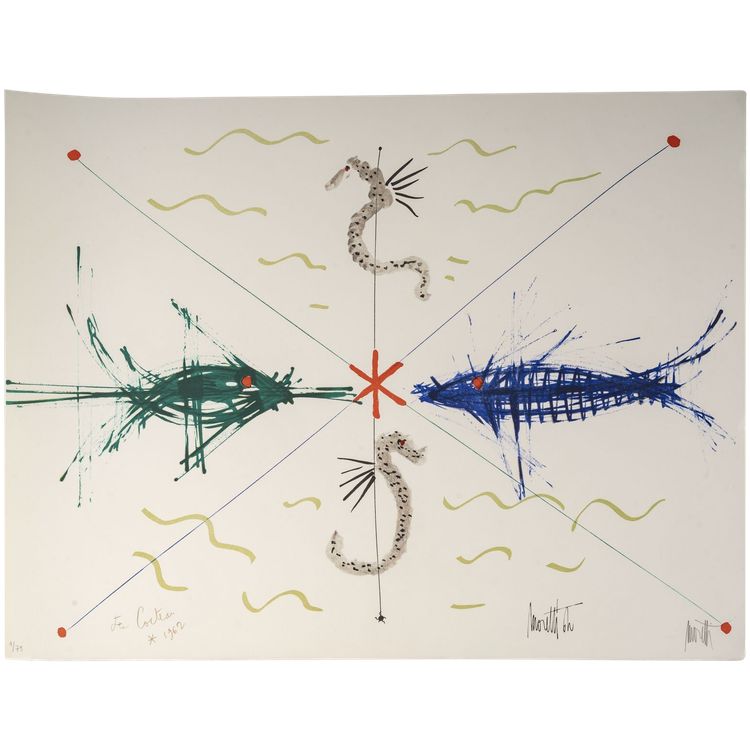 Lithographie par Raymond MORETTI et Jean COCTEAU