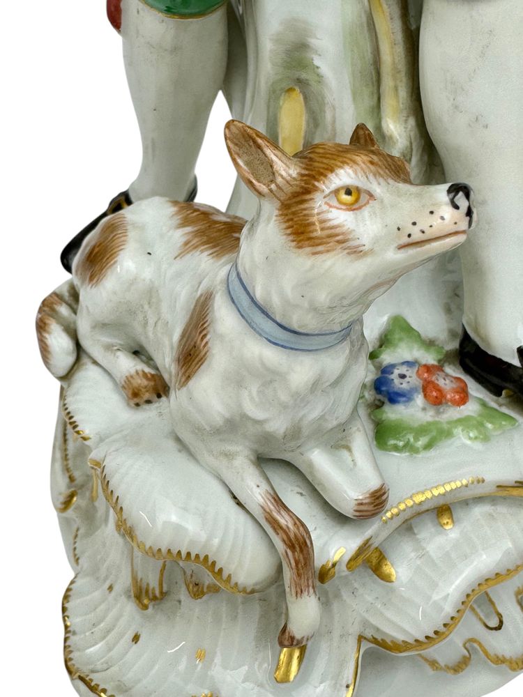 Meissen - Porcelain figure of a shepherd with bagpipes