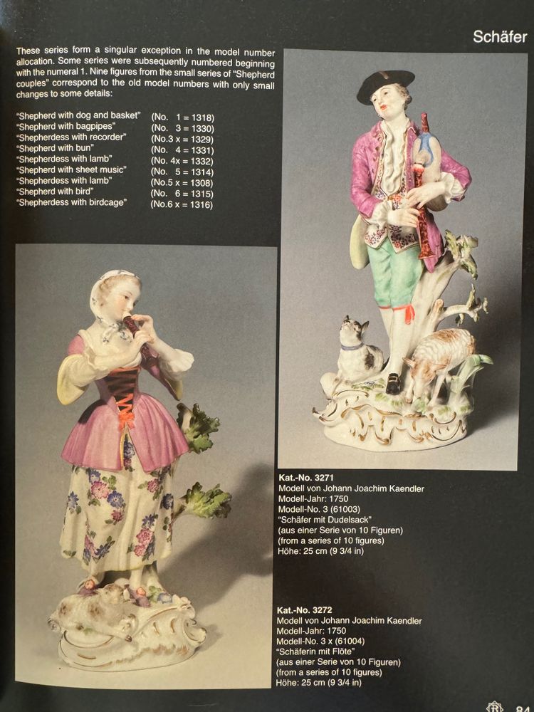 Meissen - Porcelain figure of a shepherd with bagpipes