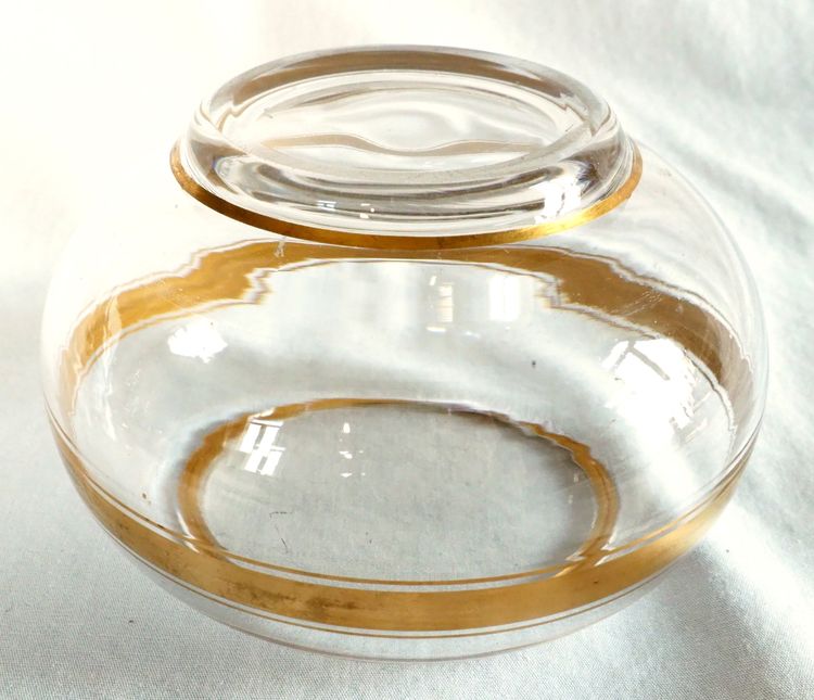 Zuccheriera Napoleone III in cristallo Baccarat impreziosita da oro fino - fine XIX secolo