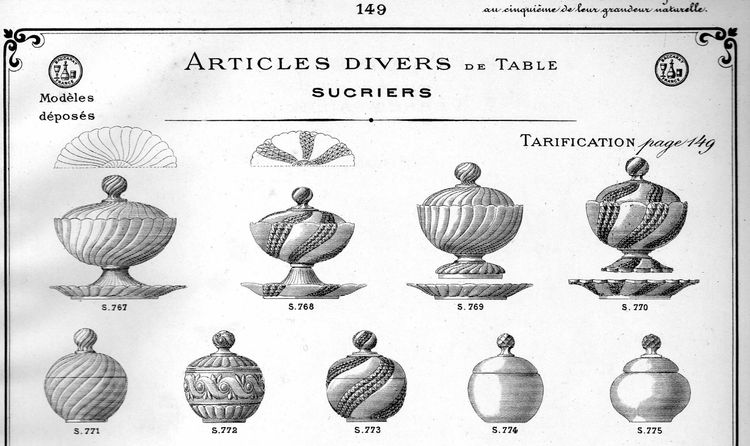 Zuccheriera Napoleone III in cristallo Baccarat impreziosita da oro fino - fine XIX secolo