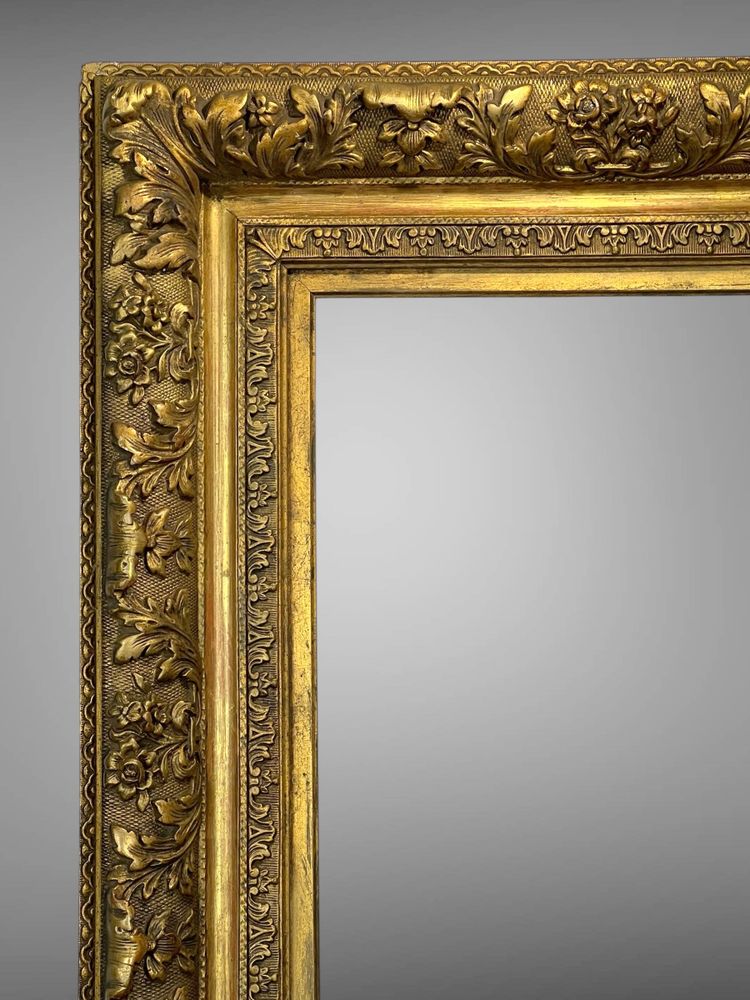ANTIQUE LOUIS XVI STYLE WOODEN AND GILDED STUCCO FRAME FOR PAINTING 45 CM X 31 CM