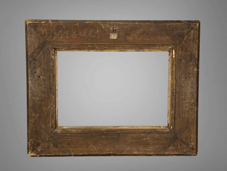 ANTIQUE LOUIS XVI STYLE WOODEN AND GILDED STUCCO FRAME FOR PAINTING 45 CM X 31 CM