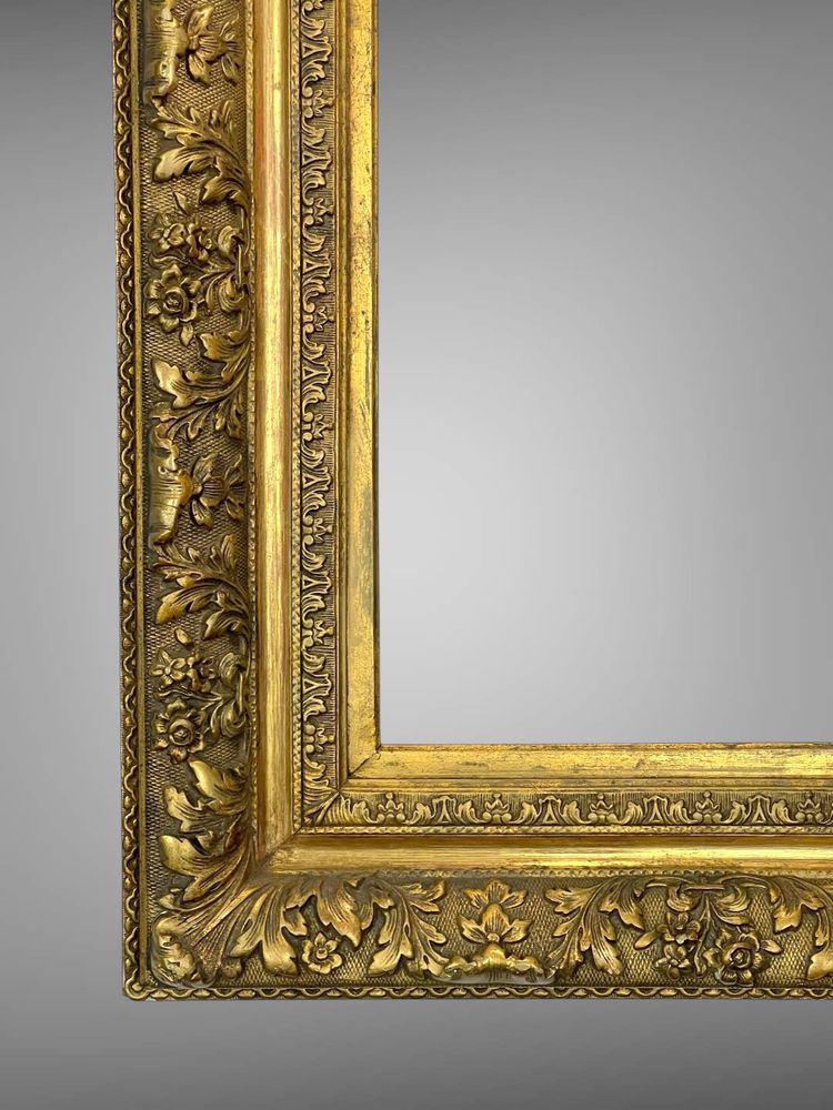 ANTIQUE LOUIS XVI STYLE WOODEN AND GILDED STUCCO FRAME FOR PAINTING 45 CM X 31 CM