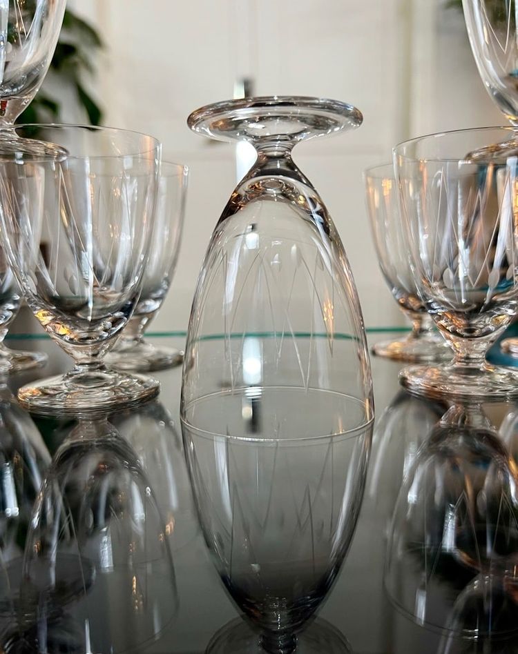 Crystal Port Glass Set - Art Déco