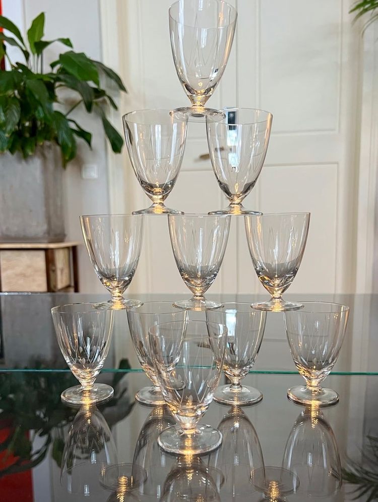 Crystal Port Glass Set - Art Déco