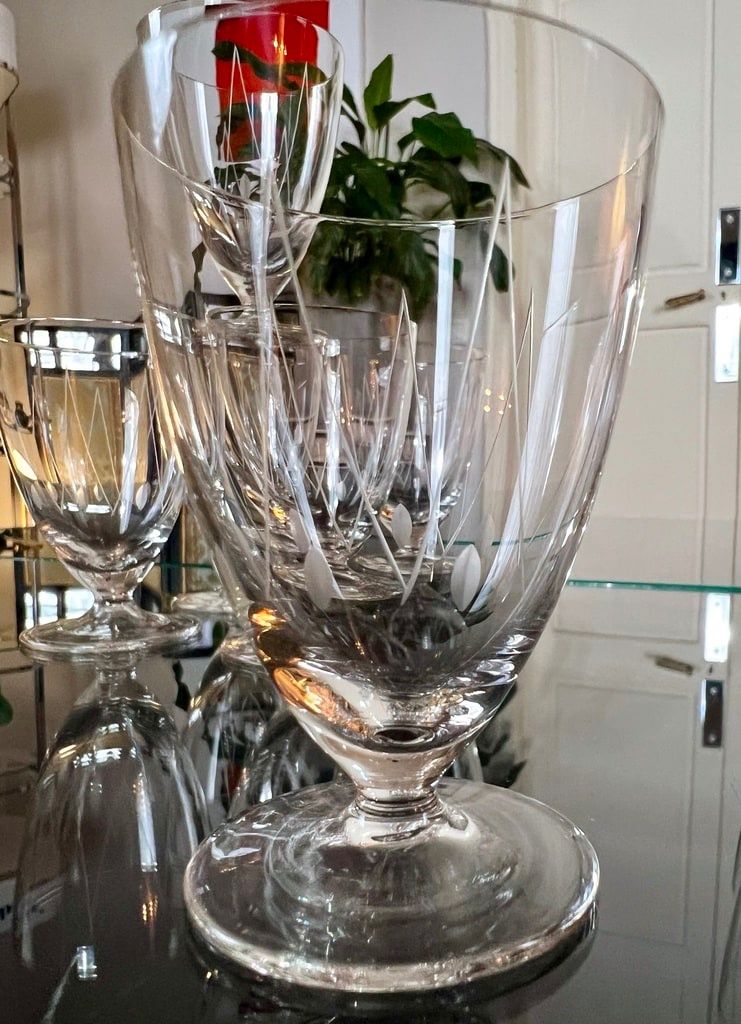 Crystal Port Glass Set - Art Déco