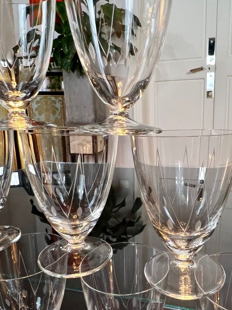 Crystal Port Glass Set - Art Déco