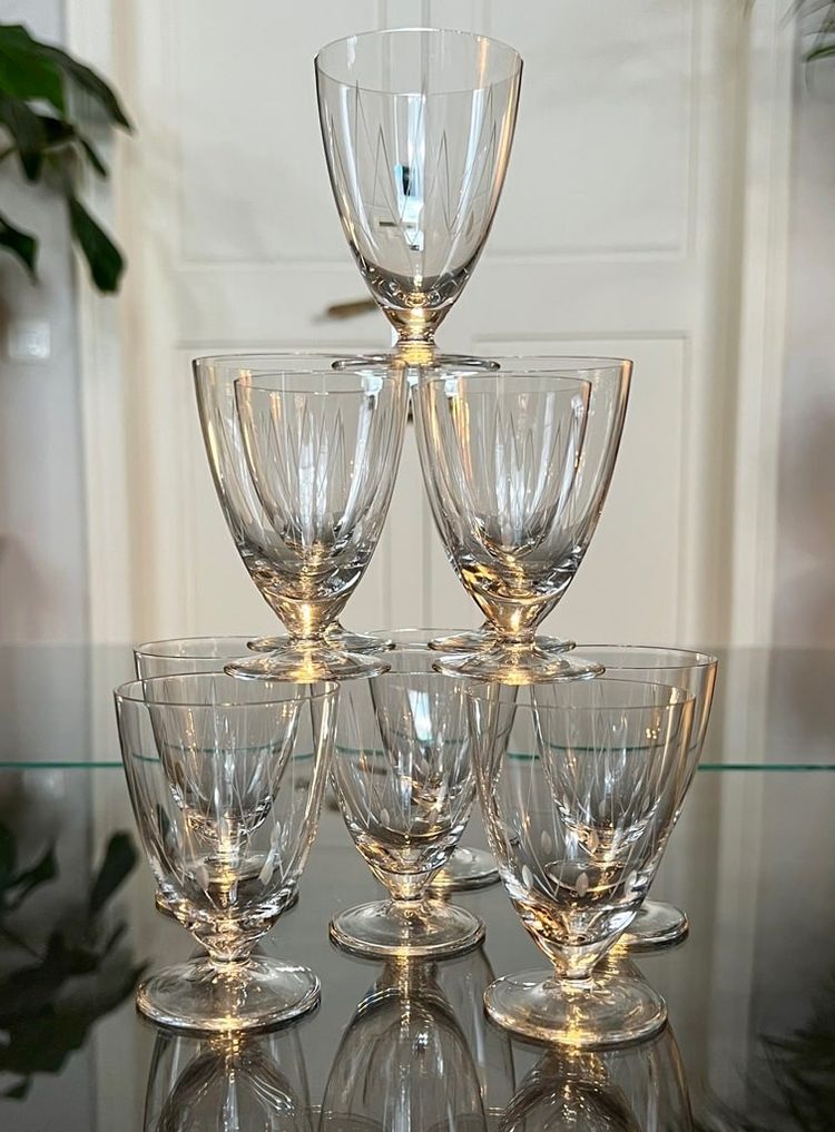 Crystal Port Glass Set - Art Déco