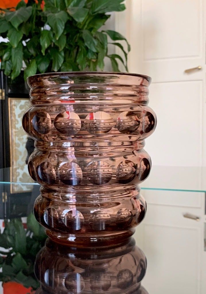 Faceted Crystal Vase - Vintage
