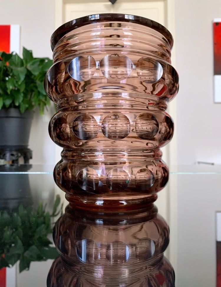 Faceted Crystal Vase - Vintage