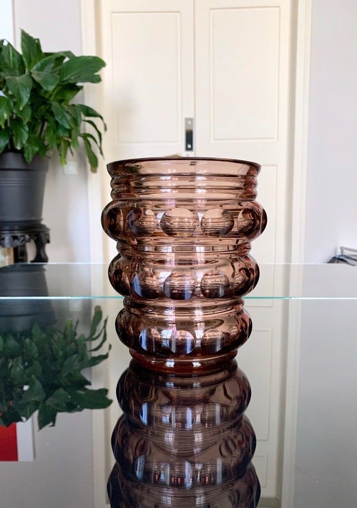 Faceted Crystal Vase - Vintage