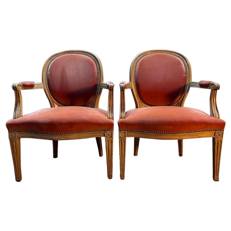 Paire de fauteuils Louis XVI 