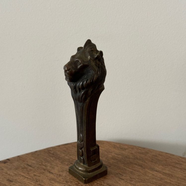 Cachet sceau en bronze tête de lion par Frécourt fin XIXe