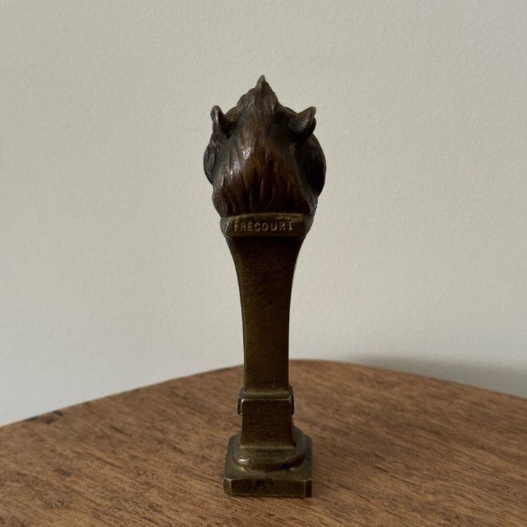 Cachet sceau en bronze tête de lion par Frécourt fin XIXe
