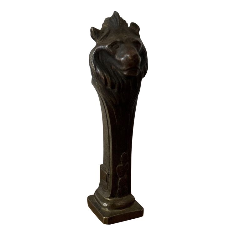 Cachet sceau en bronze tête de lion par Frécourt fin XIXe