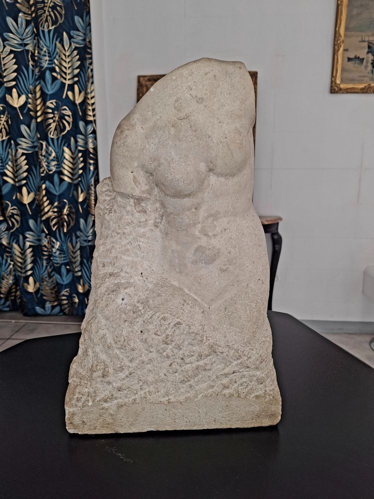 scultura busto in pietra firmata E.SERANE XIX secolo