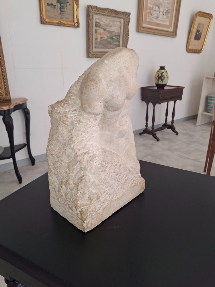 scultura busto in pietra firmata E.SERANE XIX secolo