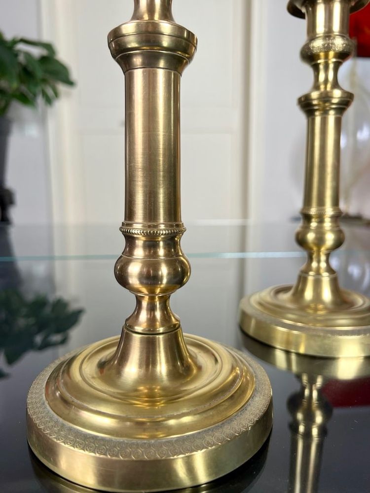 Coppia di portacandele in bronzo - XIX secolo