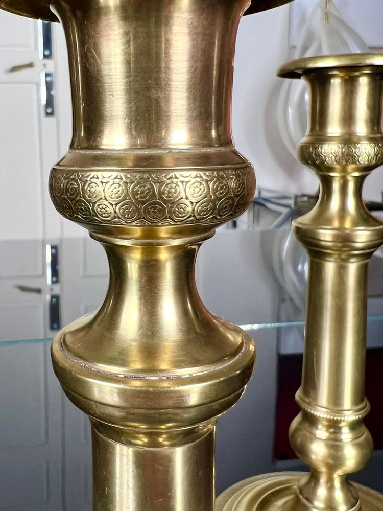 Coppia di portacandele in bronzo - XIX secolo