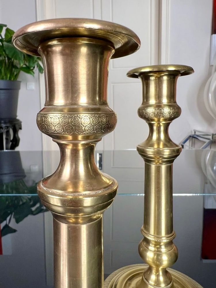 Coppia di portacandele in bronzo - XIX secolo