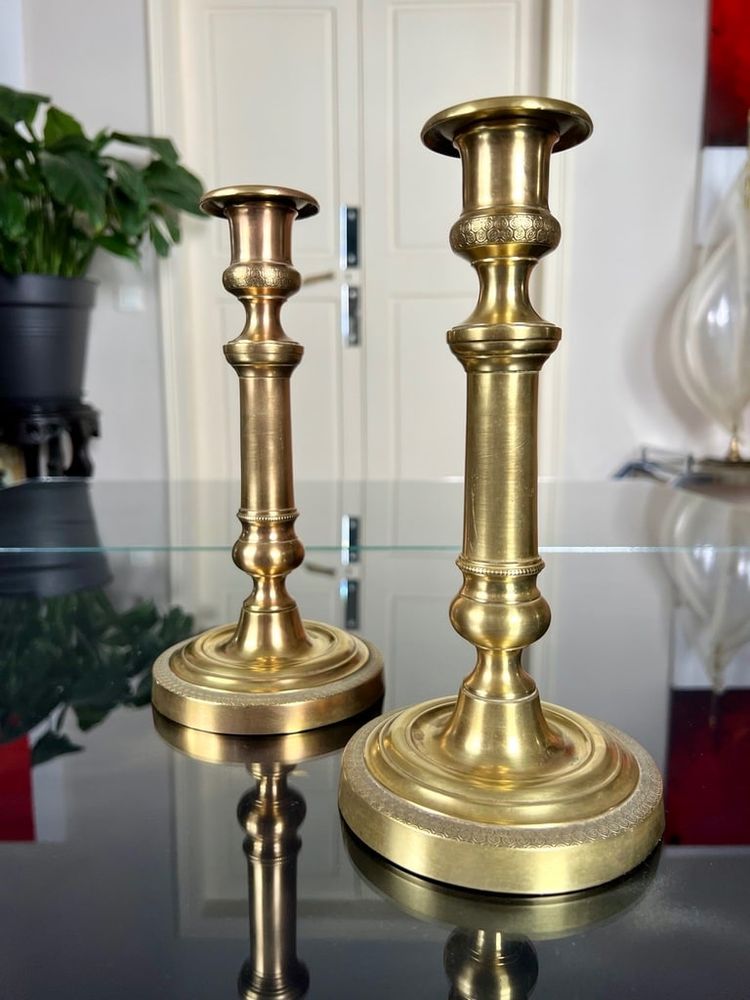 Coppia di portacandele in bronzo - XIX secolo