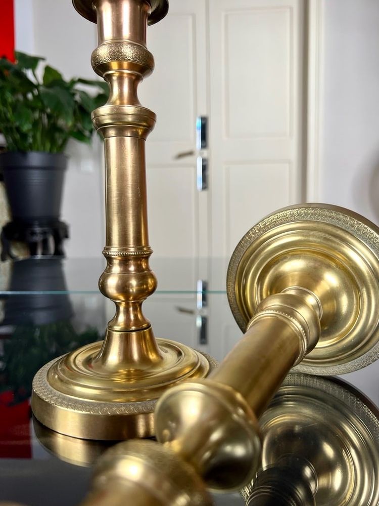 Coppia di portacandele in bronzo - XIX secolo