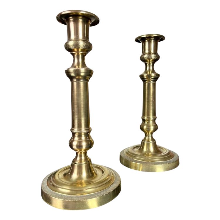 Coppia di portacandele in bronzo - XIX secolo