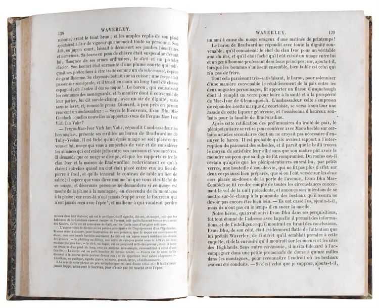 Collection livres de Walter Scott, Édition Furne et Charles Gosselin 1839, 30 volumes In-8