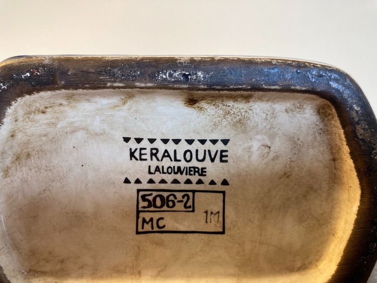 Paire de vases méplats en céramique, KERALOUVE LA LOUVIERE