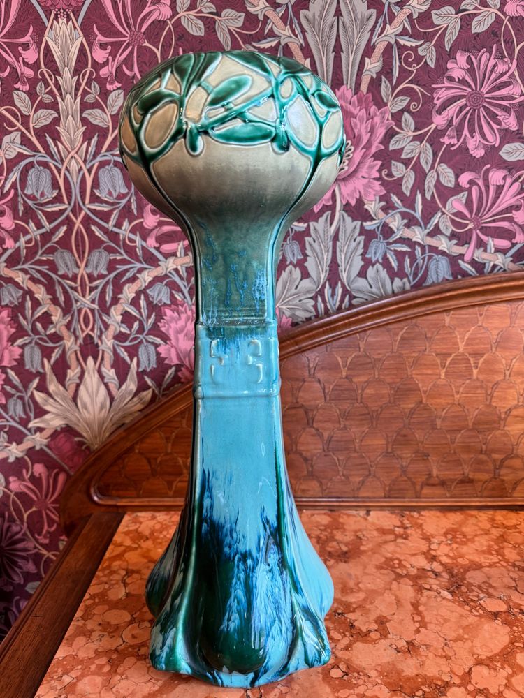 Rare Pair of Large Art Nouveau Vases