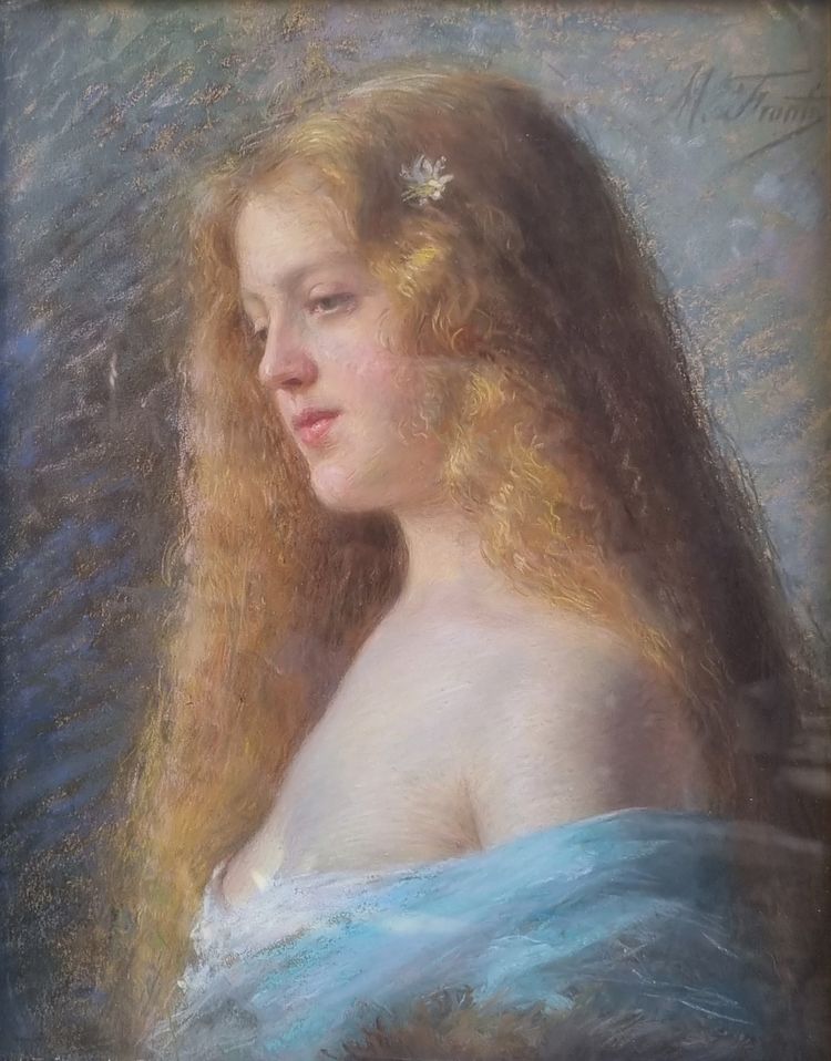 Michel FRONTI - Portrait d'une jeune femme blonde