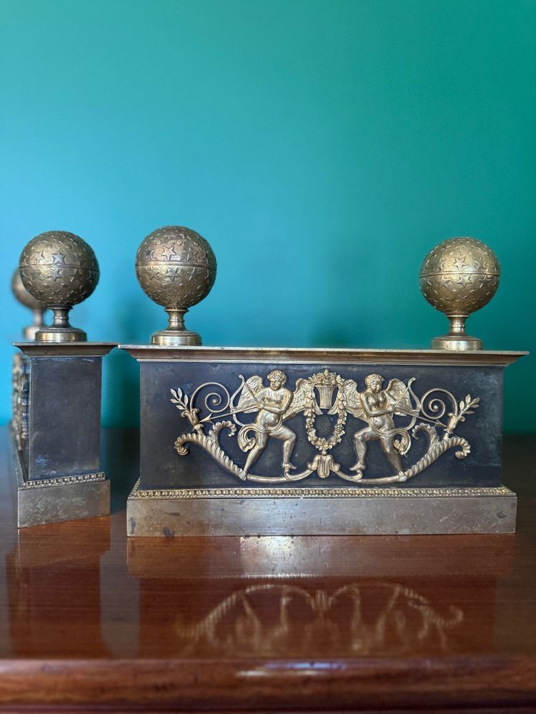 Pair of Empire period fireplaces, early 19th century.