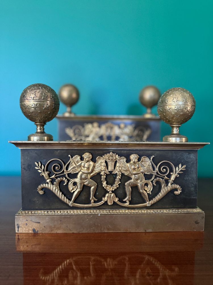 Pair of Empire period fireplaces, early 19th century.