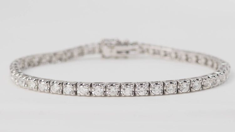 Bracelet rivière en or blanc et diamants 4cts