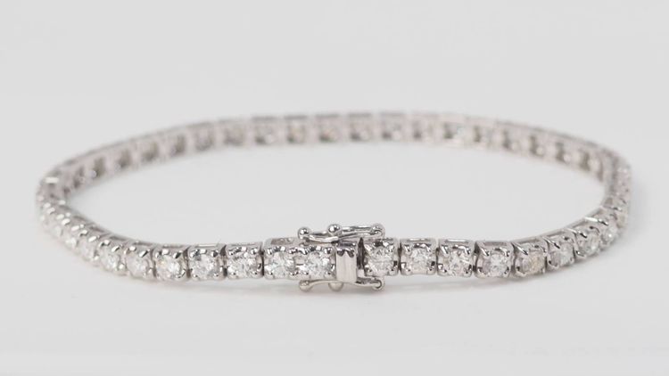 Bracelet rivière en or blanc et diamants 4cts