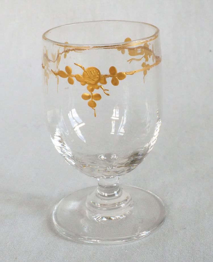 Napoleon III period liqueur service in Baccarat crystal enhanced with fine gold
