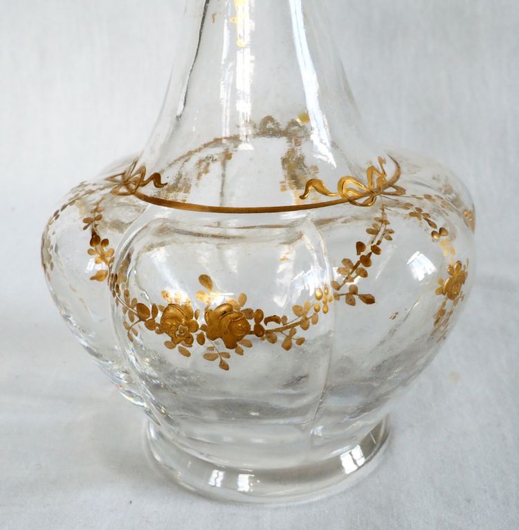 Napoleon III period liqueur service in Baccarat crystal enhanced with fine gold
