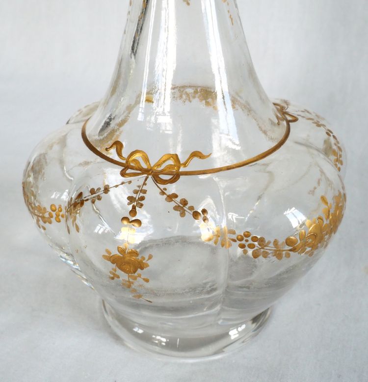 Napoleon III period liqueur service in Baccarat crystal enhanced with fine gold