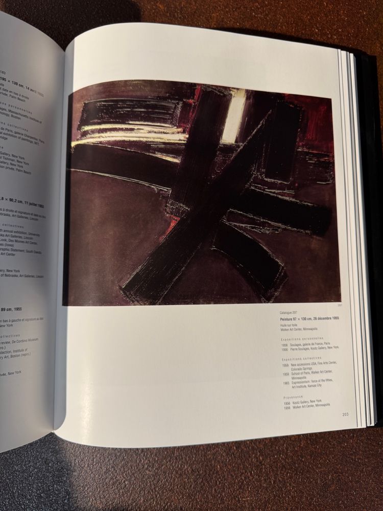 Catalogue raisonné of the works of Pierre Soulages by Pierre Encrevé, published by Seuil 94-95-98