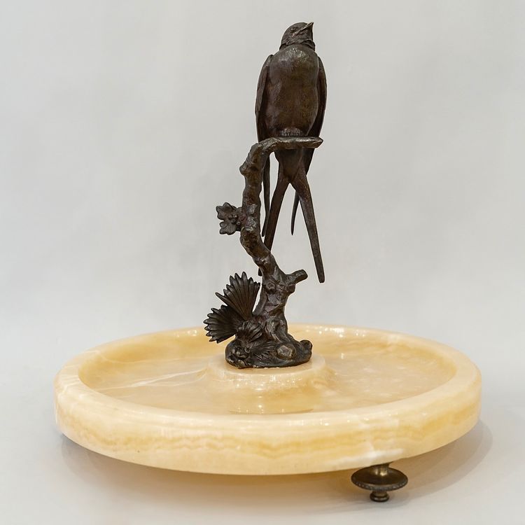 Swallow perched on a branch , by the sculptor Paul Comolera (1818-1897)