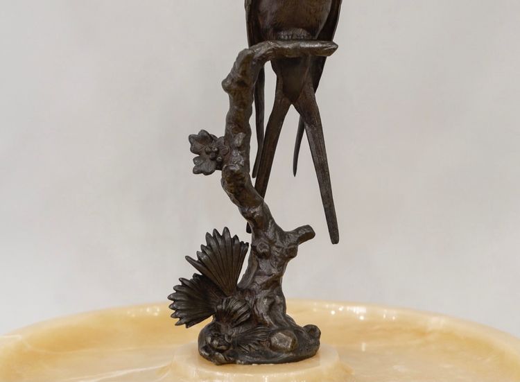 Swallow perched on a branch , by the sculptor Paul Comolera (1818-1897)