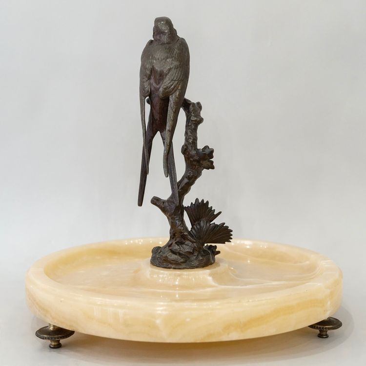 Swallow perched on a branch , by the sculptor Paul Comolera (1818-1897)