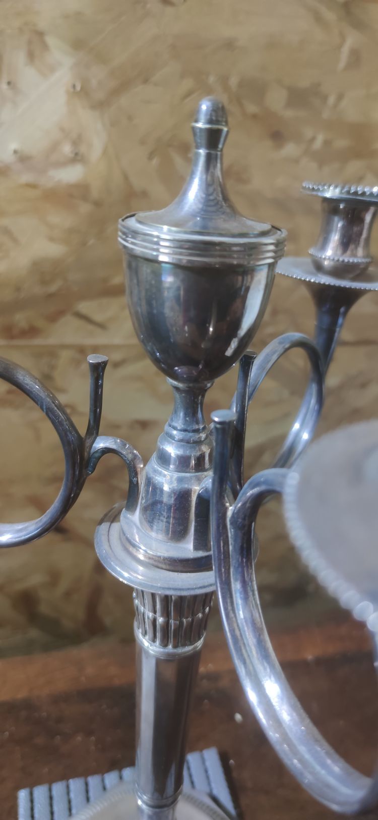 Pair of hunting horn candelabras