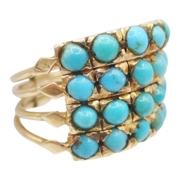Anello Harem, oro e turchese.