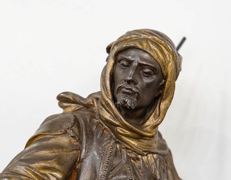 Cavaliere arabo di ritorno dalla caccia , Alfred Barye (1839-1882) Et Émile Guillemin (1841-1907)