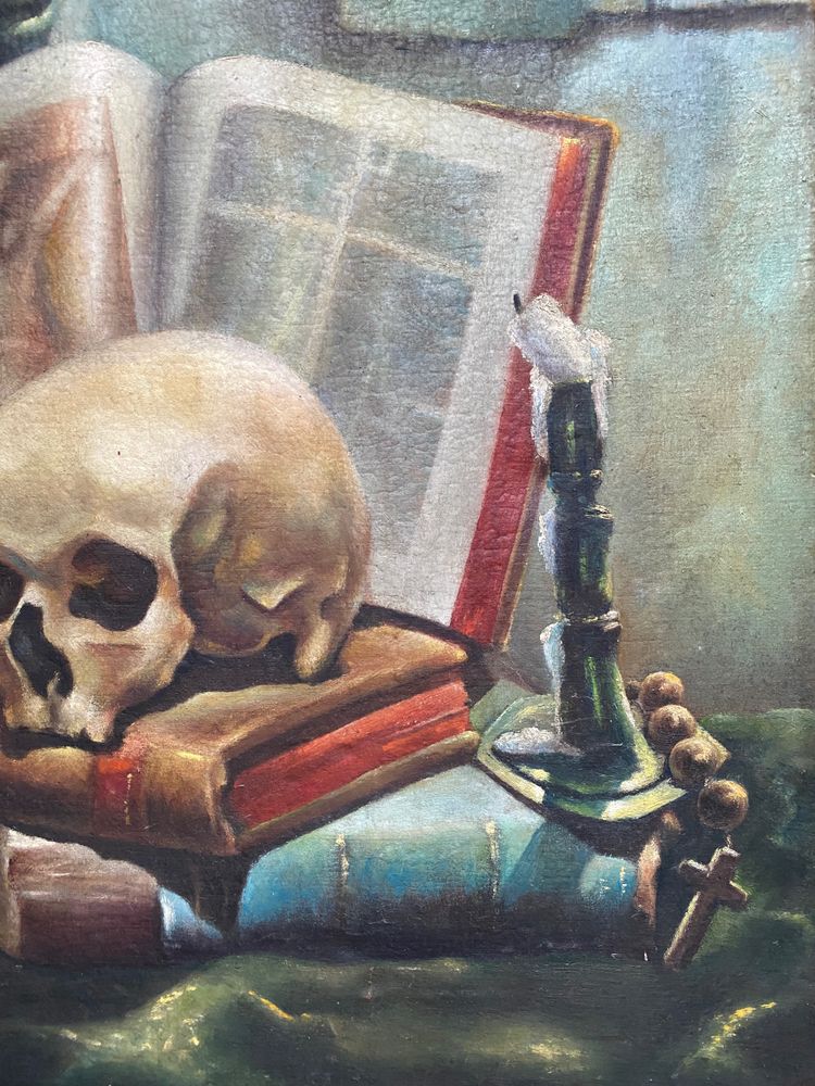 Eitelkeit. Memento Mori. Öl auf Leinwand Mitte des 20.